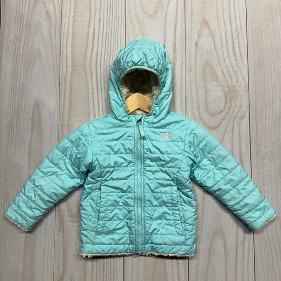 The North Face Toddler Girls 2T Reversible Mossbud Swirl Fleece Puffer Jacket - Picture 2 of 7